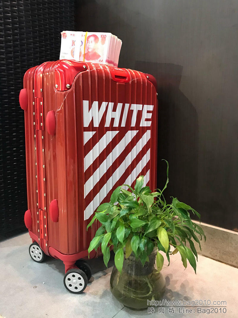 RIMOWA 世界頂級潮牌 OFF WHITE再度推出全鋁合金 跨界聯名合作款 拉杆箱  xbt1130